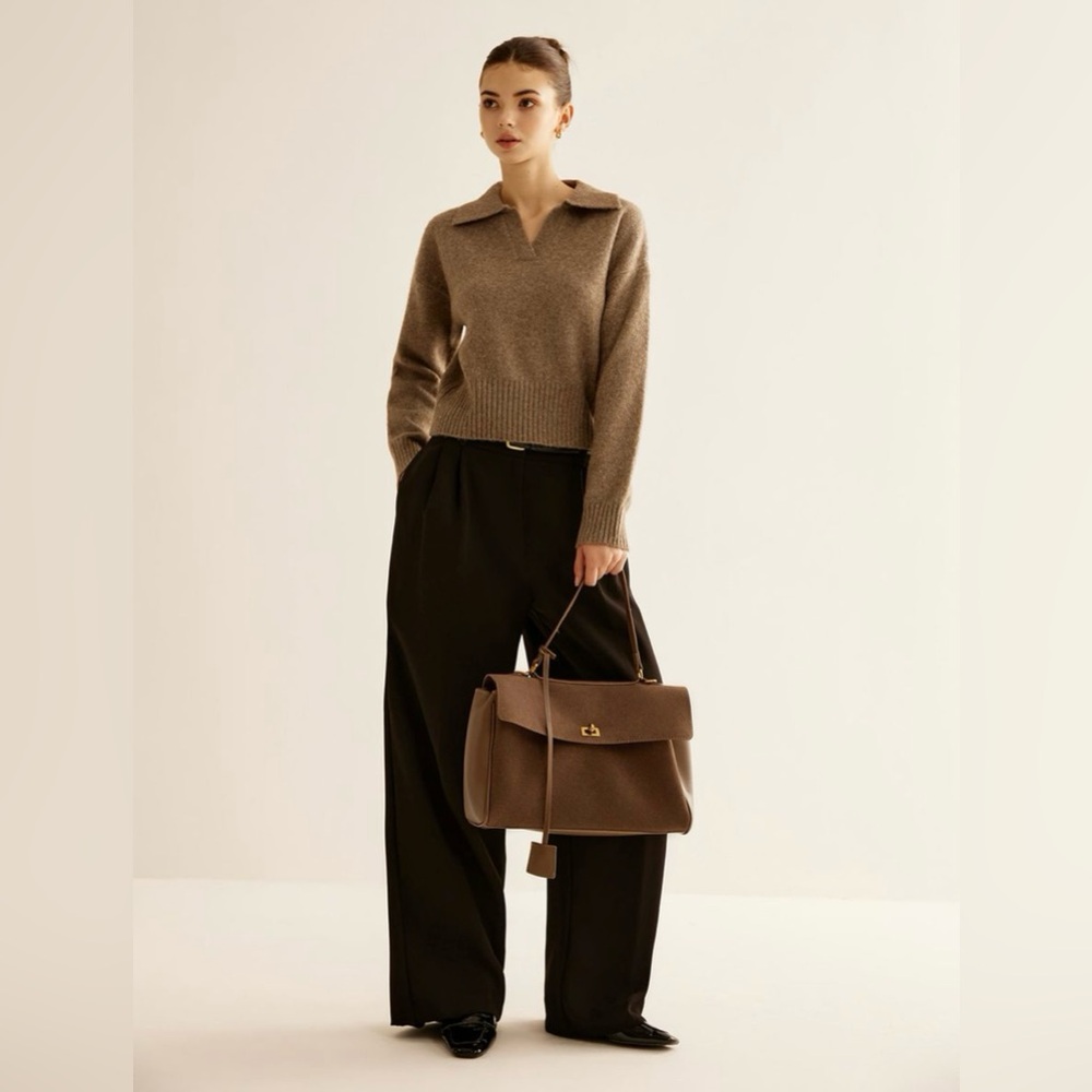 Commense Structured Utility Work Tote / Shoulder Bag | NWT | Brown - Picture 2 of 14